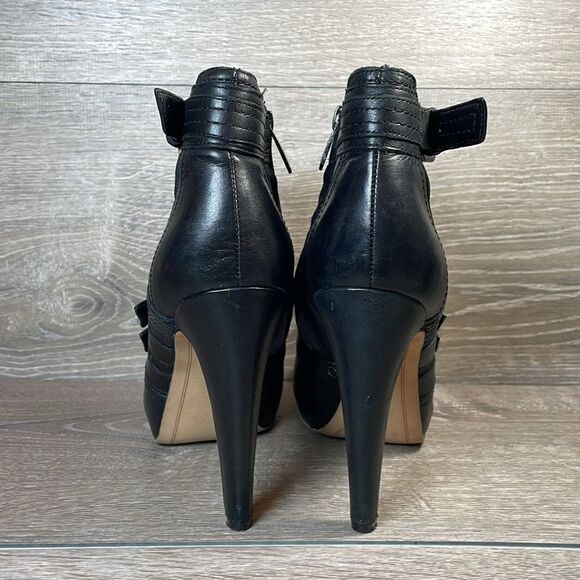 Sam Edelman Kenley Women’s Sz 9M Black Leather 5” Heel Inside Zip Ankle Booties - Picture 4 of 12